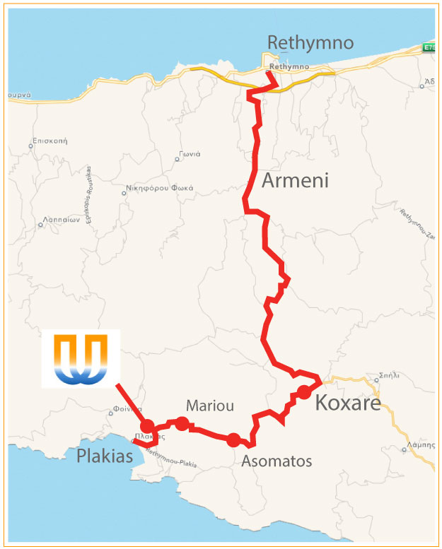 Rethymno to Plakias directions