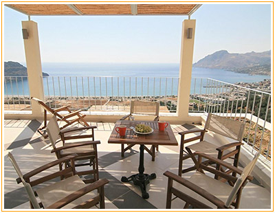 Plakias Hill Mansion balcony lunchtime
